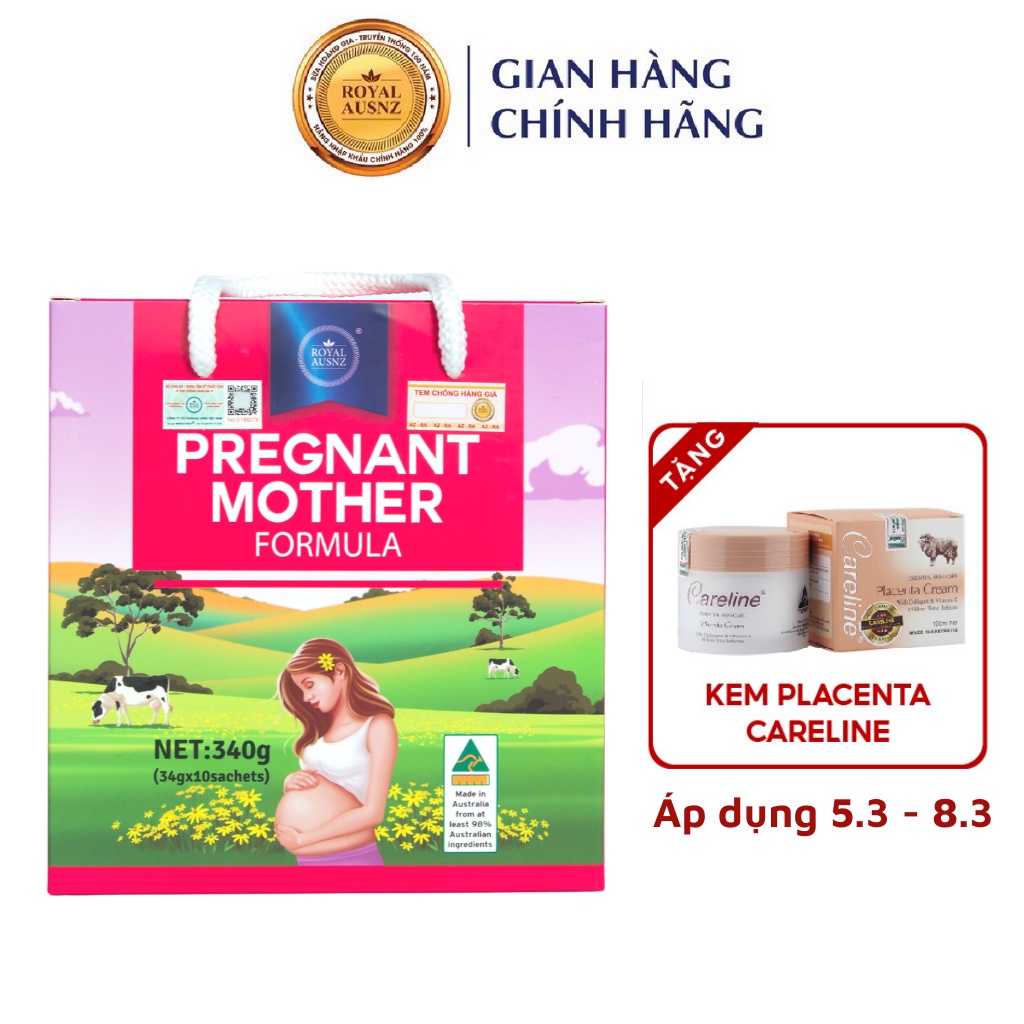 Sữa Dành Cho Bà Bầu Hoàng Gia Úc ROYAL AUSNZ Pregnant Mother Formula (Hộp 10 Gói)