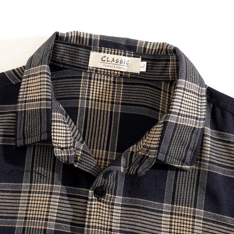 Mới Áo Sơ Mi Tay Dài Dáng Rộng Kẻ Sọc Caro Phong Cách Hàn Quốc Với 2 Màu Lựa Chọn Cho Nam