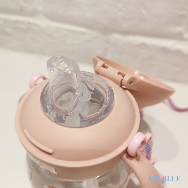 Bình Nước 300ML Bằng Nhựa Hình Chú Heo Hoạt Hình Dễ Thương Có Tay Cầm Tiện Dụng Cho Bé