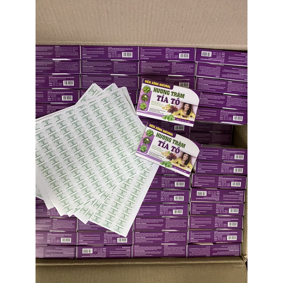 Viên xông Natural Hương Tràm Tía Tô- xông khi cảm cúm, xông sát khuẩn mũi họng