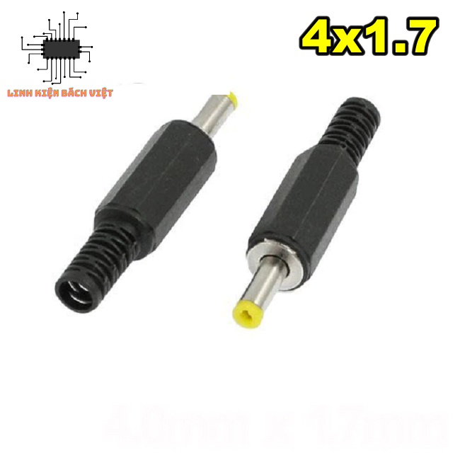 Jack nguồn DC đực 4.0x1.7mm màu vàng