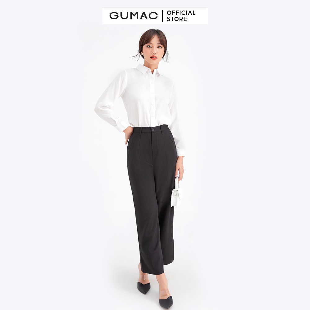 [Mã WABRGU72 giảm 10% tối đa 50k đơn 250k] Quần tây nữ xếp ly ống rộng GUMAC QB663 | BigBuy360 - bigbuy360.vn