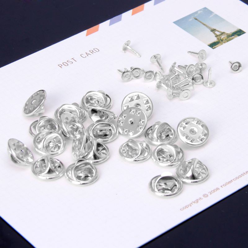 Set 20 Ghim Cài Áo Tròn Màu Bạc Diy