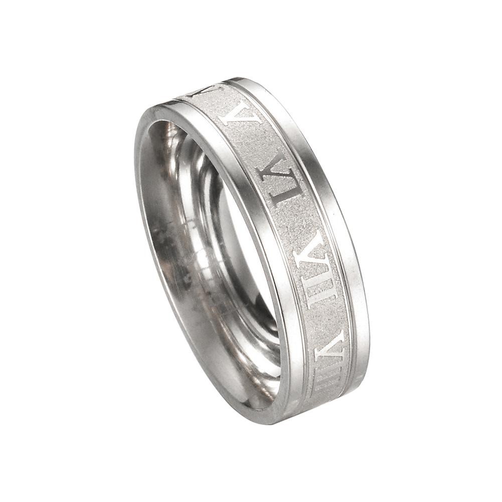 Nhẫn Thép Titan Số La Mã Phong Cách Đơn Giản Thời Trang Cho Nam Và Nữ
