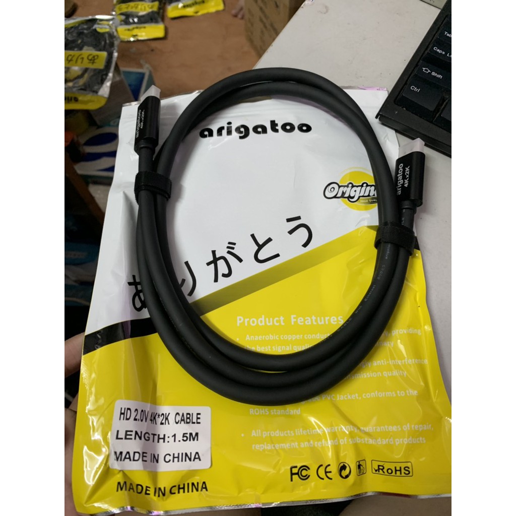 Dây HDMI/HDMI 1,5 m 19+1 Arigatoo 4K