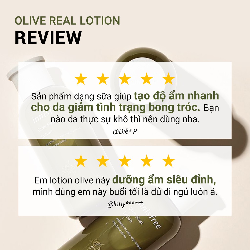 [Mã COSIF05 giảm 10% đơn 400K] Sữa dưỡng ẩm innisfree Olive Real Lotion 160ml