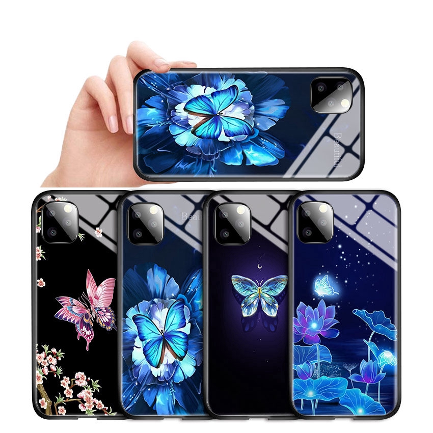 Ốp điện thoại tráng gương hình hoa bướm cho IPhone 5 5S SE 6 6S 7 8 Plus X XR XS MAX 11 Pro Max