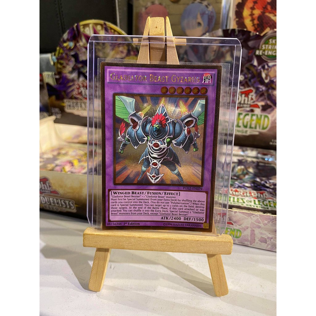 Lá bài thẻ bài Yugioh Gladiator Beast Gyzarus - Gold Rare - Tặng bọc bài nhựa bảo quản