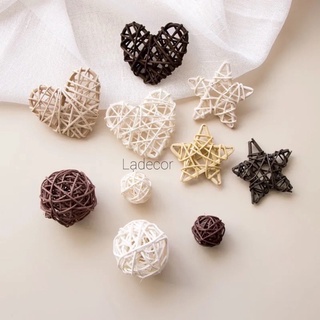 Cầu mây handmade hình sao,hình trái tim làm đạo cụ chụp ảnh,trang trí