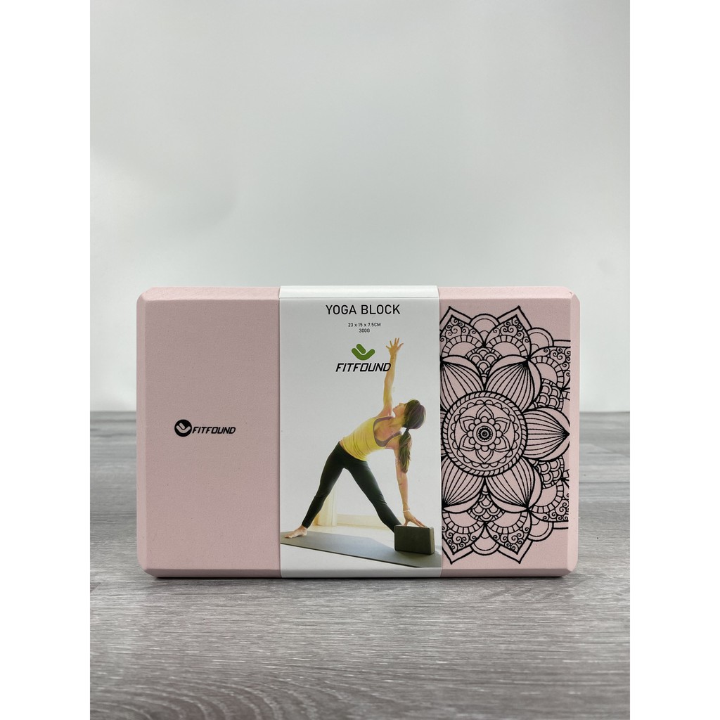 Gạch Gối Tập Yoga Eva Nặng 300g In Hoa Mandala Độ Cứng Cao Không Lún- Yoga Blocks