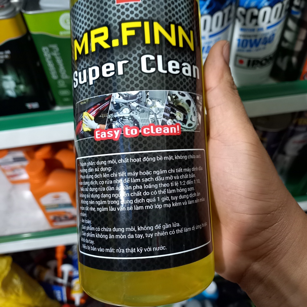 Dung Dịch Rửa Xe Đa Năng Mr.Finn Super Clean 1L chính hãng kèm bàn chải 3D