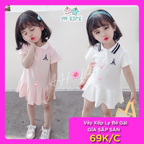 [Mã FAMAYFA2 giảm 10K đơn 50K] Váy Đầm Xếp Ly Bé Gái | Cotton 100% | Thoáng Mát, Xinh Xắn