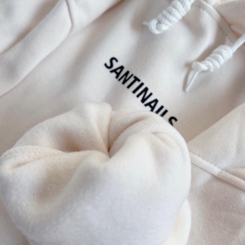 [Mã SKAMFSW175 giảm 10K đơn 50K] (sẵn) Áo Hoodie nỉ lót bông form rộng Santinails unisex (nam nữ mặc được)