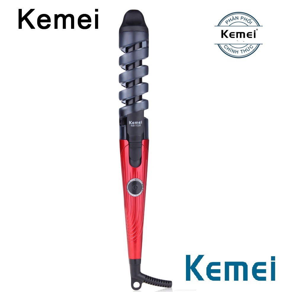 Máy Uốn Xoắn Tóc Ceramic Kemei KM-1026