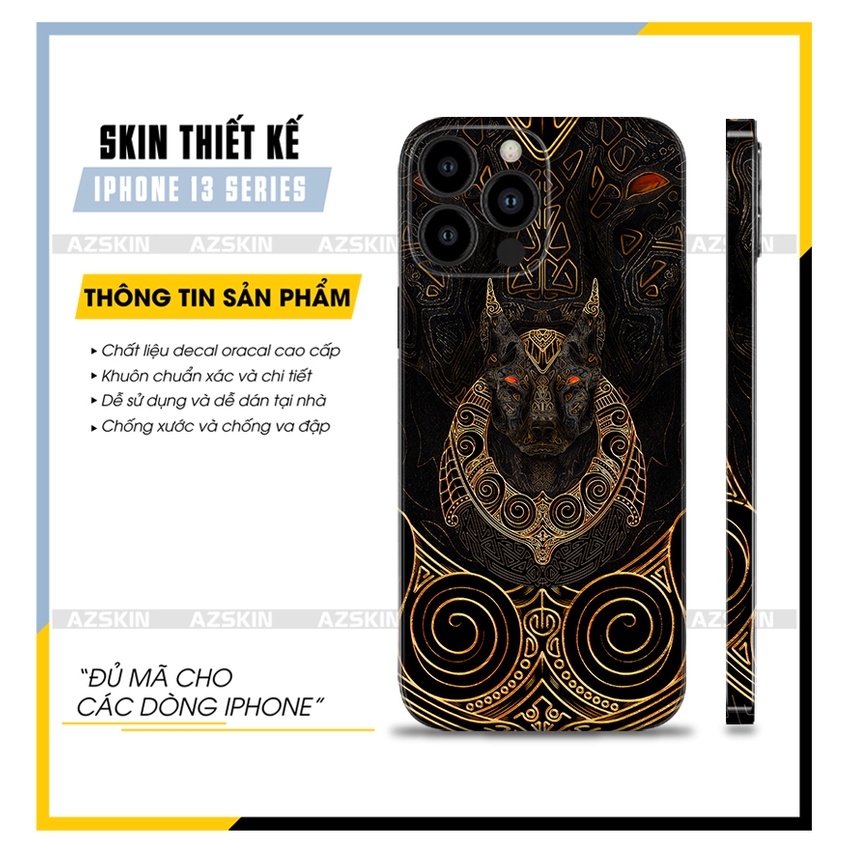 Miếng Dán IPhone 13 Mini - 13 Pro Max Độc Lạ |SK_IPDL77| Film Oracal Nhập Khẩu, Cán PVC Bền Màu, Dán Full Lưng Viền Máy