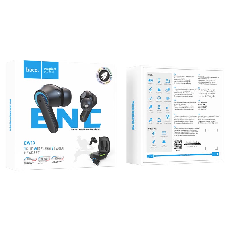 Tai nghe bluetooth Hoco EW13 tai nghe gaming độ trễ thấp nhét tai không dây công nghệ TWS cản tiếng ồn ENC BH 12 tháng