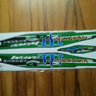 Bộ tem wave A màu xanh Monster