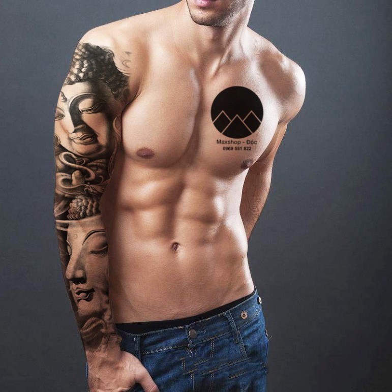 HÌNH XĂM GIẢ TATOO RỒNG PHƯỢNG DÁN KÍN TAY CHÂN