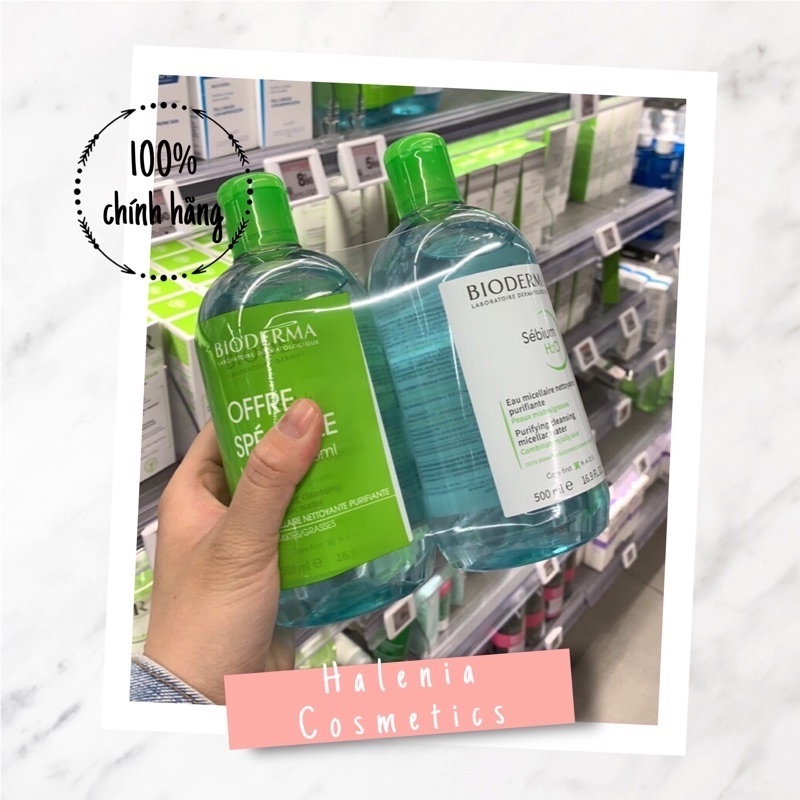 Nước tẩy trang làm sạch da mặt dịu nhẹ Pháp Bioderma 500ml