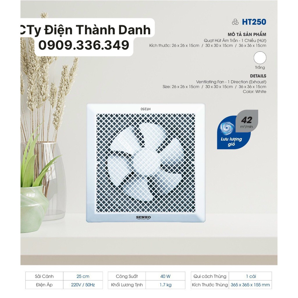Quạt hút âm trần ,âm tường Senko các loại