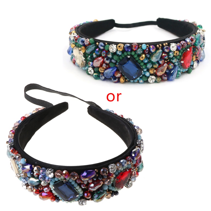 Băng Đô Co Giãn Đính Đá Pha Lê Phong Cách Baroque Sang Trọng Cr