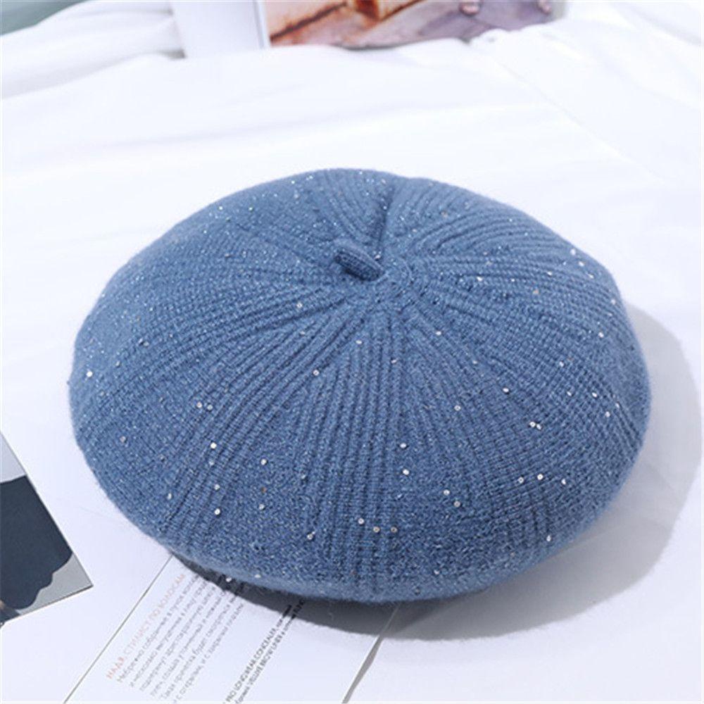 Mũ Beret Dệt Kim Thời Trang Thu Đông Phong Cách Retro