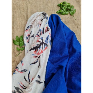 Vải linen bột Hoa và Xanh Cobalt