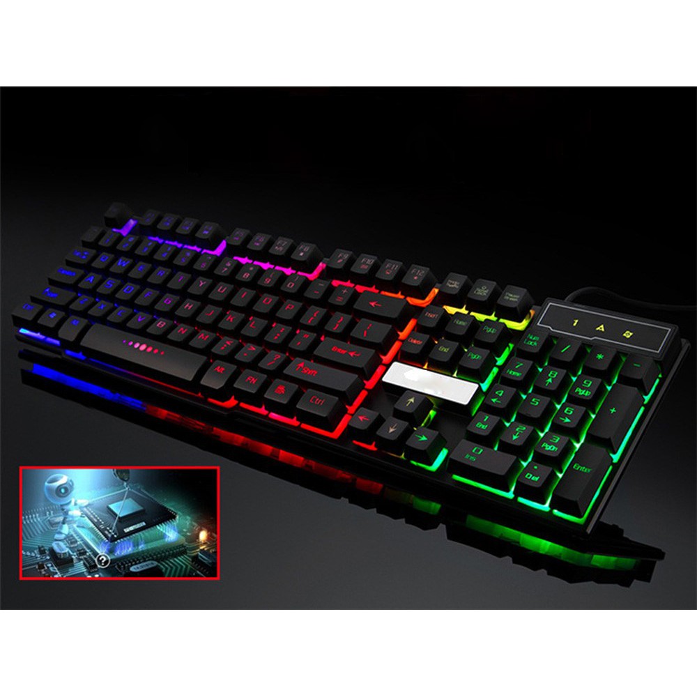 Bàn Phím Giả Cơ G21🛑XẢ KHO-HÀNG LOẠI 1 🛑  Có đèn LED 7 màu SIÊU ĐẸP - Cho máy tính, laptop [ BH 6 THÁNG ] | BigBuy360 - bigbuy360.vn