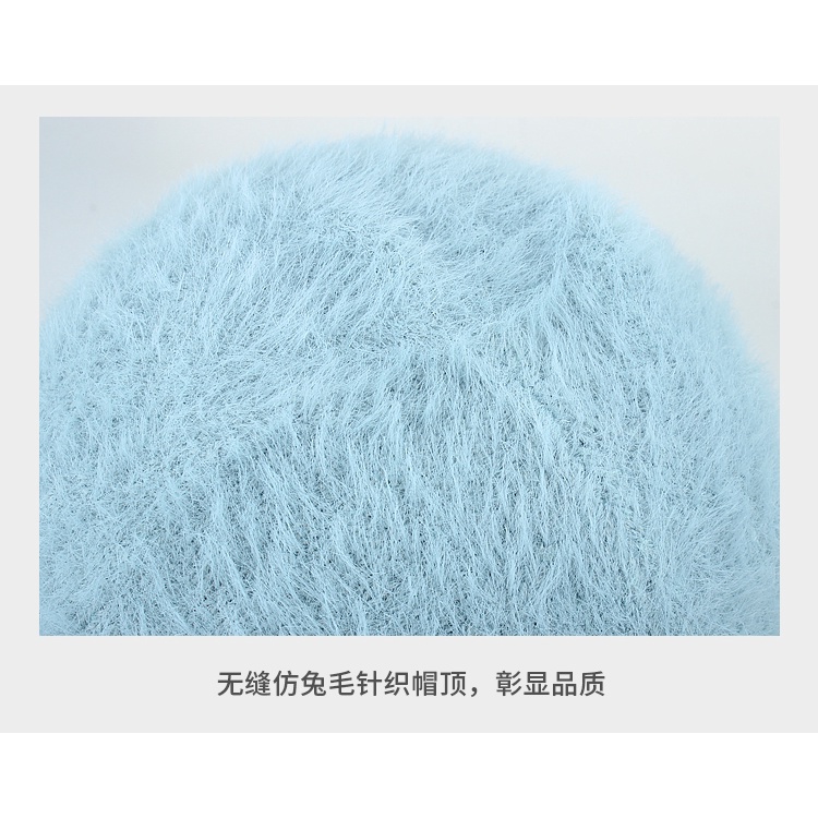 Nón Len Giả Lông Cừu Mềm Mại Ấm Áp Chống Gió Thời Trang Thu Đông Cho Nữ