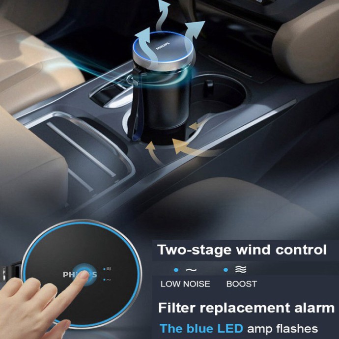 Sản Phẩm Máy khử mùi, lọc không khí dạng cốc trên xe ô tô, thương hiệu cao cấp Philips - GP5601 .