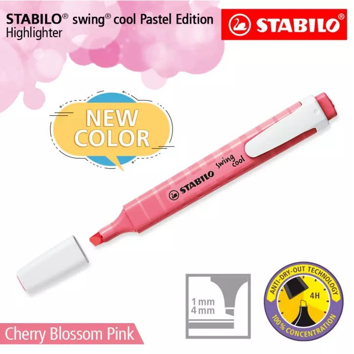Combo 04 bút highlight Stabilo Swing Cool Highlighter - Natural Colors