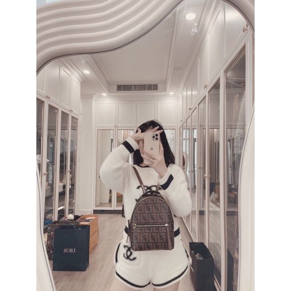 Balo FENDI da dập nổi logo