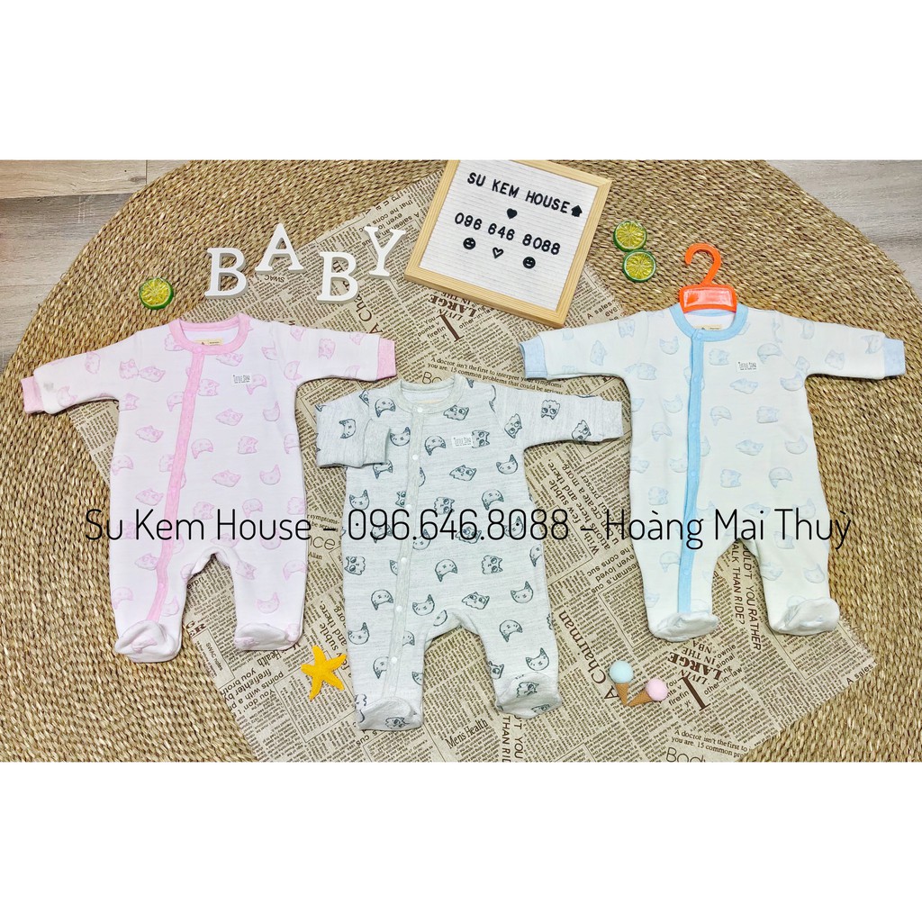 BỘ BODY TRẦN BÔNG LIỀN BAO CHÂN MOMMA BABY CHO BÉ TỪ SƠ SINH