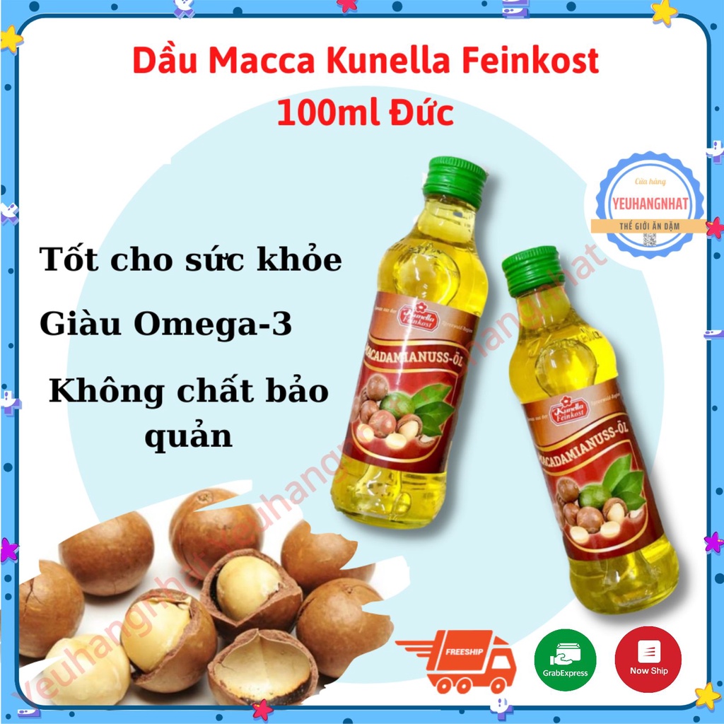 Dầu hạt Macca Đức Kunella 100ml Nguyên Chất