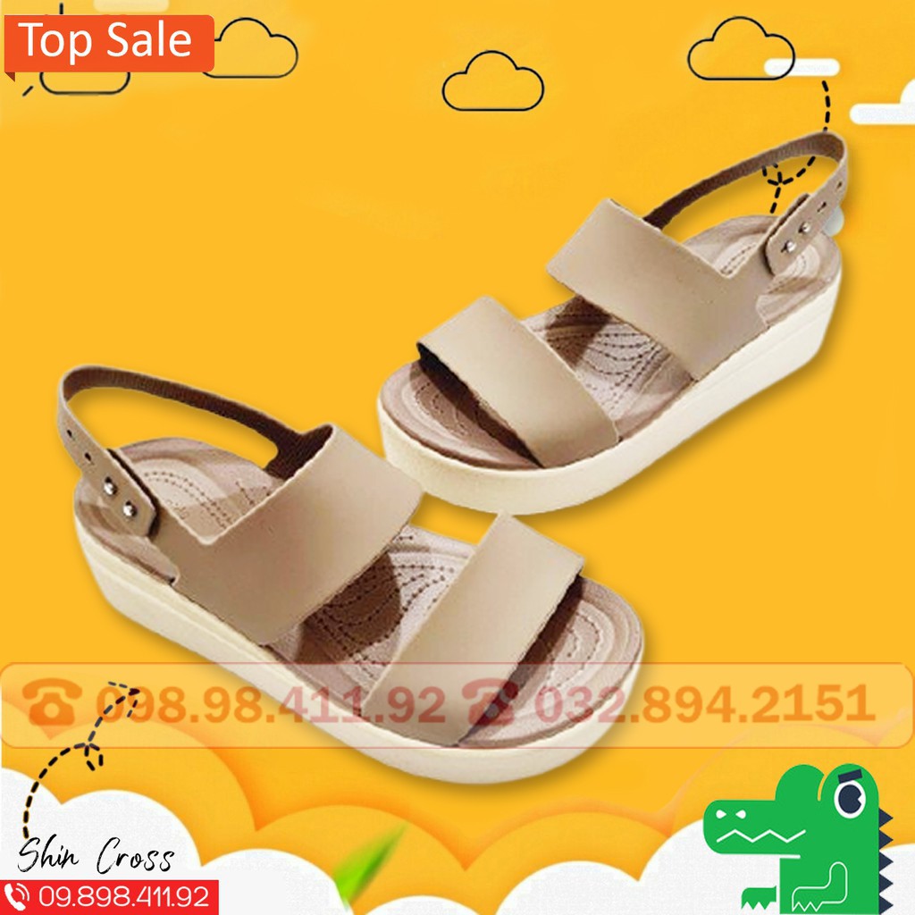 dép sandalHOTRENDdép sandal cross màu be bò YOZ123 tặng thêm 1 túi vải đựng sandal