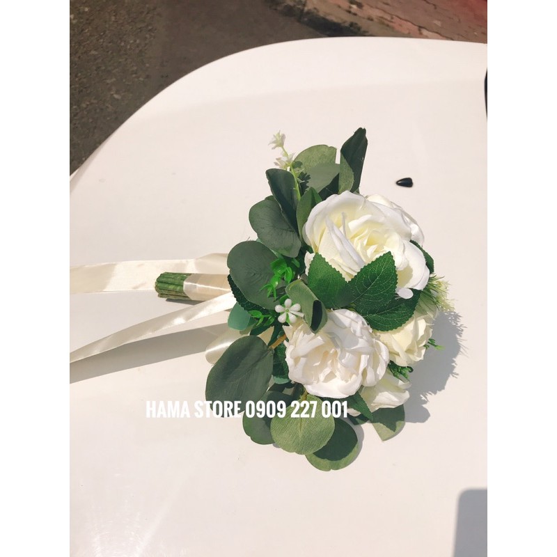 BÓ HOA CƯỚI CẦM TAY CÔ DÂU PHỐI HOA SÁP THƠM HOA HỒNG VÀ HOA VẢI LỤA PHONG CÁCH HIỆN ĐẠI THEO XU HƯỚNG CƯỚI