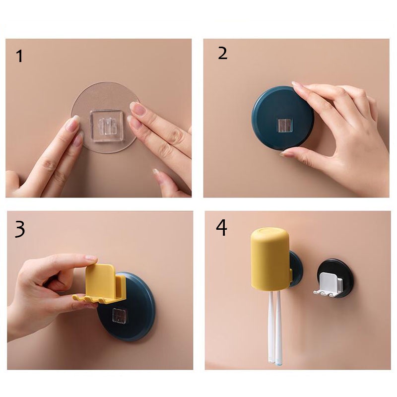 Giá đỡ bàn chải đánh răng gắn tường thiết kế đa năng tiện dụng
