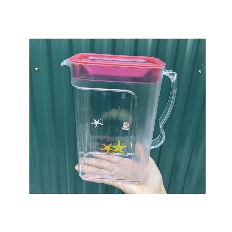 Ca kính vuông 1,8l việt nhật, bình nước nhựa cứng trong suốt
