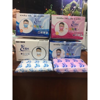 Khẩu trang y tế 4 lớp cao cấp KSH ( hộp 50 cái)