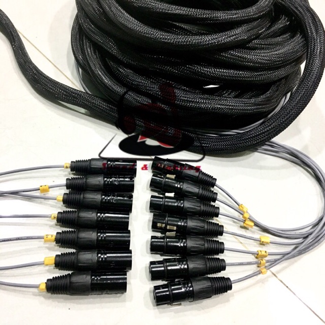 Dây Mic trống 7 đầu Jack 10m dây micro drum 7 Jack canon đực cái dài 10m microphone drum Jack canon day Mic
