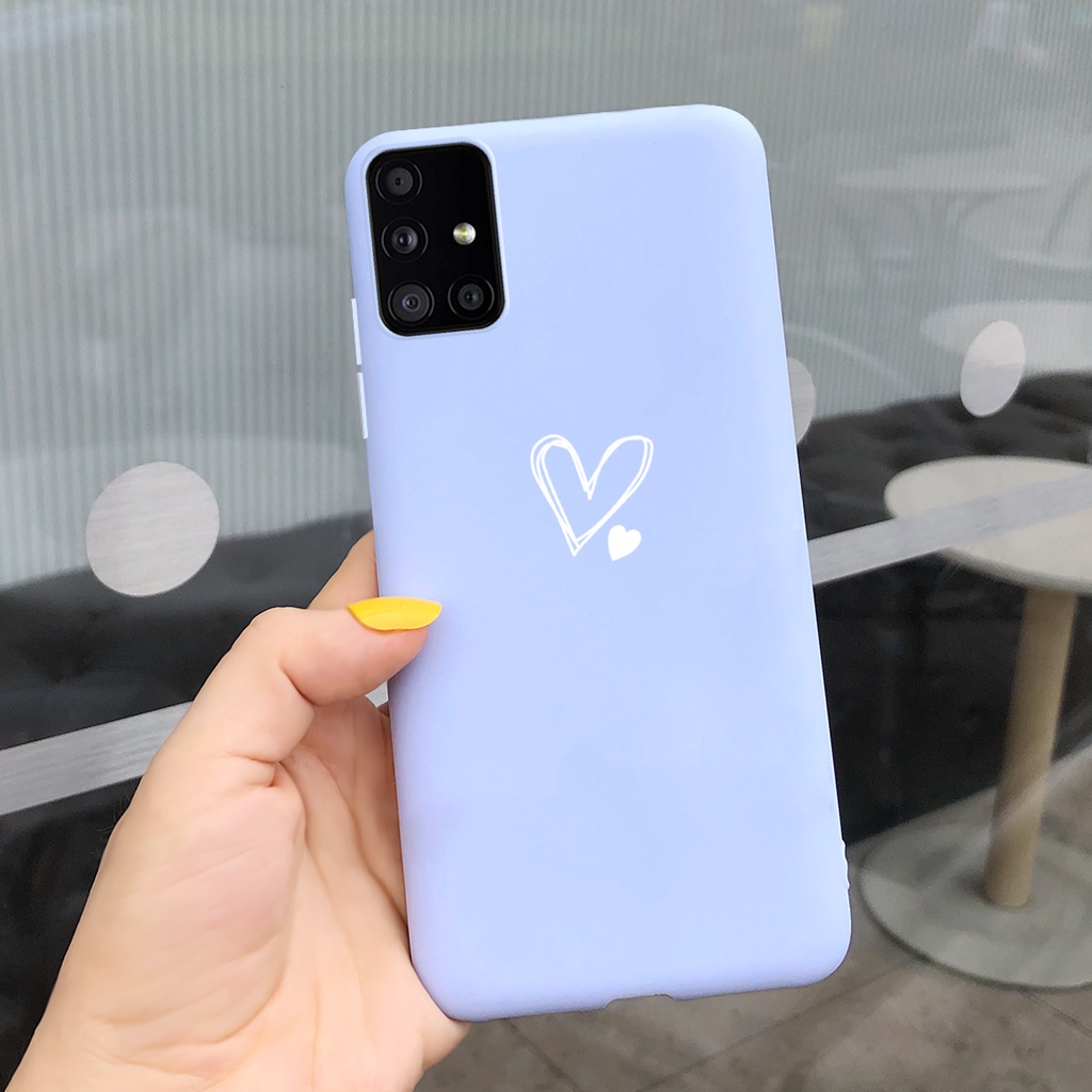 Ốp điện thoại TPU silicon dẻo in hình trái tim cho Samsung Galaxy M51 M31 M21 M21S