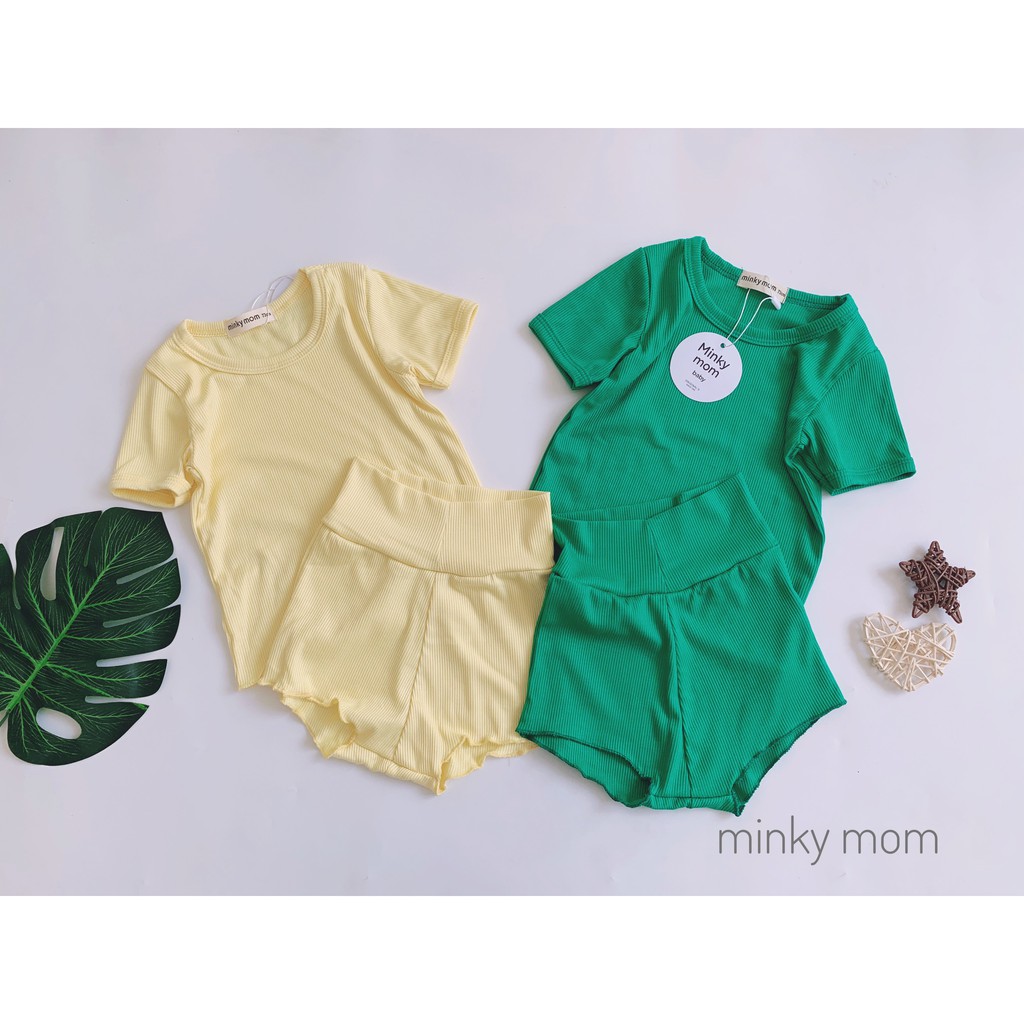 (5-15kg)Bộ thun tăm mềm mát minky mom cạp cao