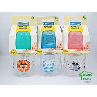 BÌNH SỮA CỔ RỘNG 150ML BABYLOVE - NÚM SIZE M - DÀNH CHO BÉ TỪ 0 THÁNG