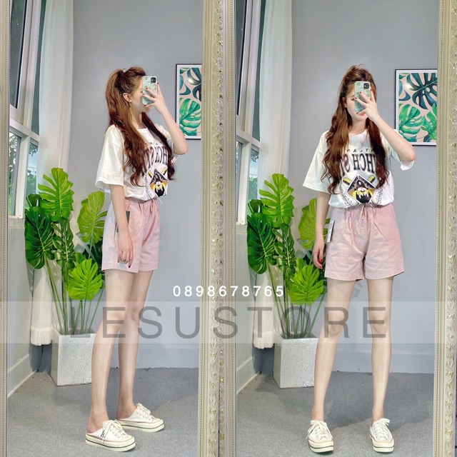 ẢNH TỰ CHỤP Short kaki trơn lưng thun