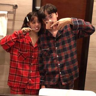 Bộ đồ ngủ pyjama đôi caro Ulzzang AK1253