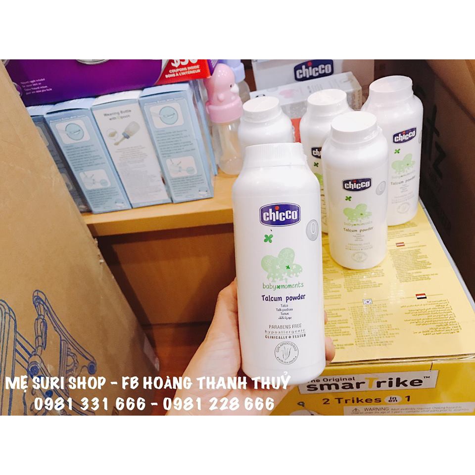 Phấn rôm tinh chất bột gạo Chicco 150g