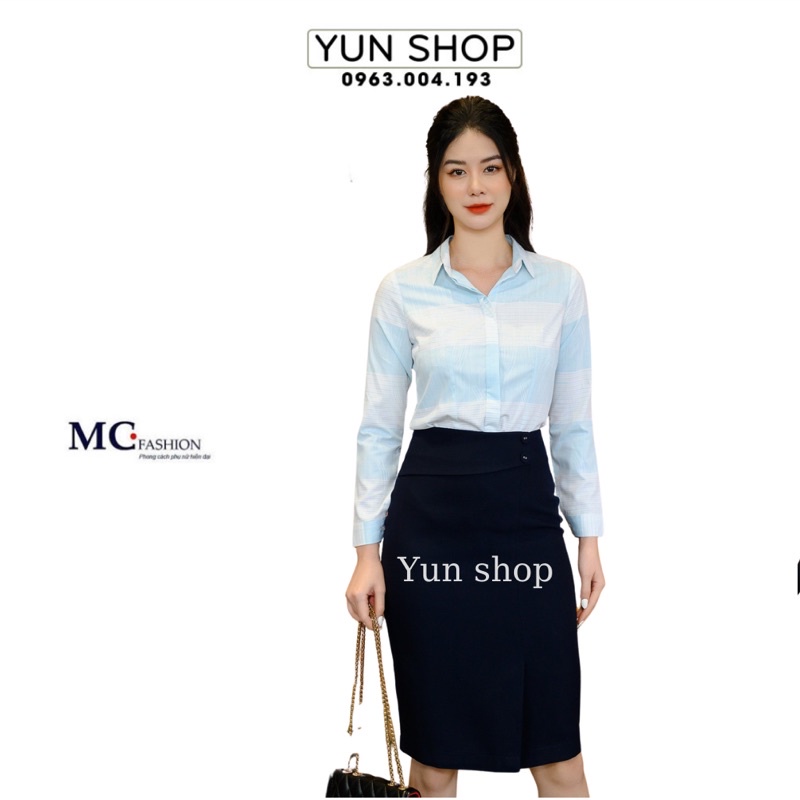 Áo Sơ Mi- Áo nữ Công Sở Dài Tay, Hoạ Tiết Kẻ To Chất Liệu Lụa Tằm Cao Cấp Lên Phom Dáng Đẹp, Chuẩn Hãng MC Fashion