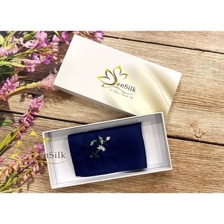 Khăn Tay Lụa Thêu Hoa Sen _ Quà Tặng Đối Tác