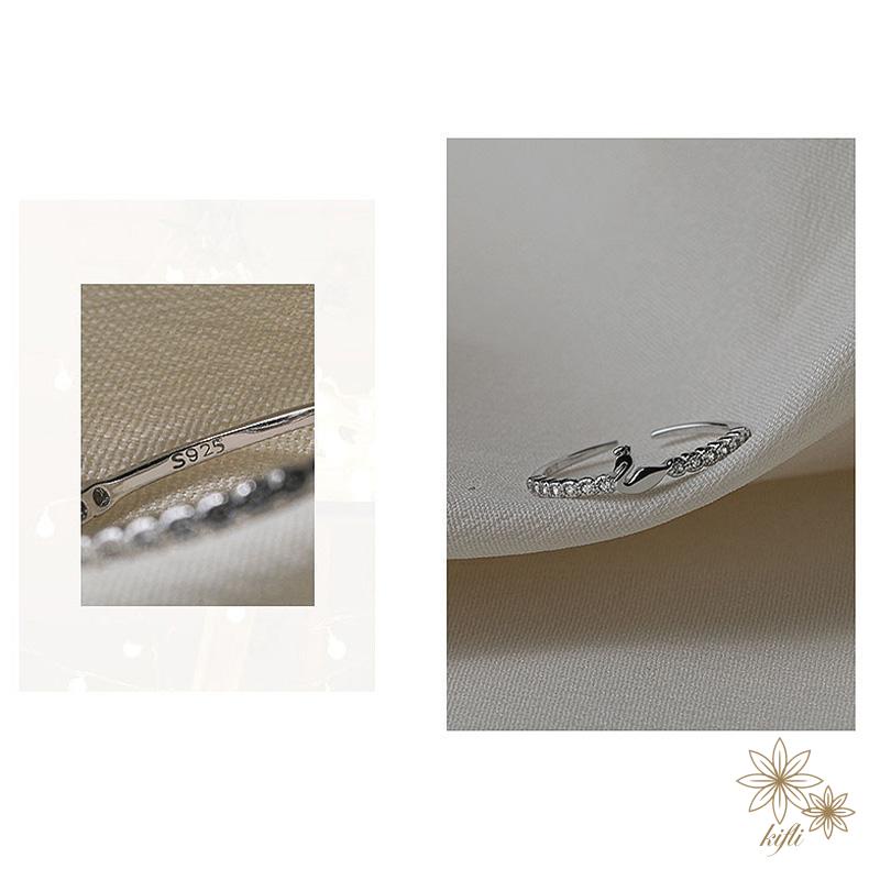 【kifli】Nhẫn Hở Mạ Bạc 925 Hình Thiên Nga Nhỏ Phong Cách Hàn Quốc Thời Trang Cho Nữ