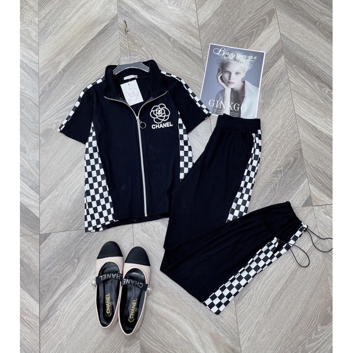 SÉT BỘ HOA TRÀ ÁO KHOÁ CỔ TRỤ